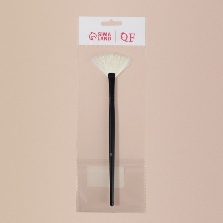 Premium Brush makeup, fan, in a case, 20 cm, black color-4