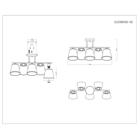 Ceiling EVOLUCE lamp. Sle300402-05. Prato. 5x40 watts, E14, 60x25x31.5 cm, chromium color-9