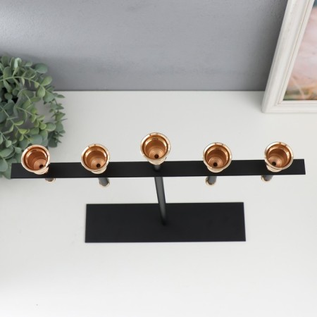 Summary Metal for 5 Celtic candles "D = 3.5 cm black with gold 36x29 cm-4