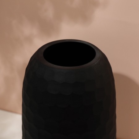 Vase for flowers "Sarah" made of black glass 31 x 15 x 15 cm-5