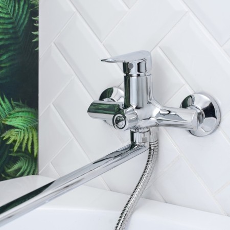 BUNE BOOOU B8274-18F bath, pour 322 mm, shower set, brass, chrome-2