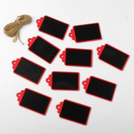 Cretaceous price tag "suspended" 7 × 4, tag, (packaging 10 pcs.), Black-red color-1