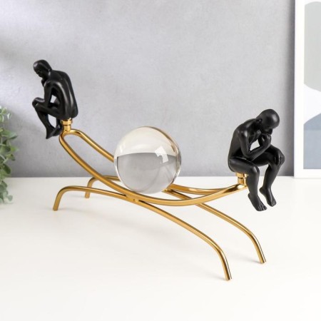 Souvenir metal, glass "Thinkers" black with gold 25x39x7 cm-2
