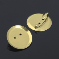 The basis for a brooch with a round base of SM-367, (set of 5 pcs.) 25 mm, color gold