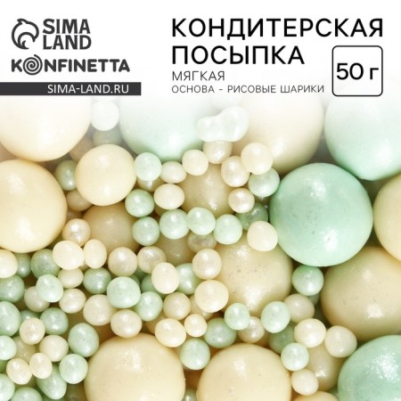 Sprinking confectionery soft: white, green, 50 g.-1