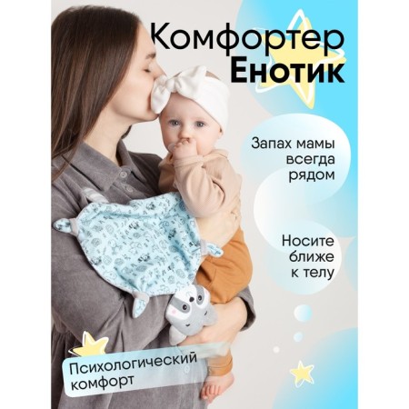 Toy - Comforter "Raccoon" with a holder for nipples, crumbs-5