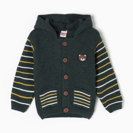 Knitted jumper for a boy, green color, height 98 cm