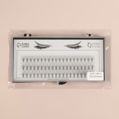 A set of overhead eyelashes "Classic", bundles, 10, 12, 14 mm, thickness 0.07 mm, bend C, 10 D-5