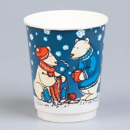 A glass of paper "bears" two -layer, 250 ml-1