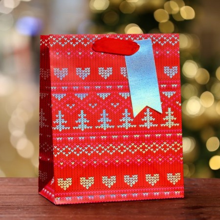 Gift package "New Year's patterns", luxury 18 x 22.3 x 10 cm