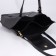 Soper bag with zipper, black color