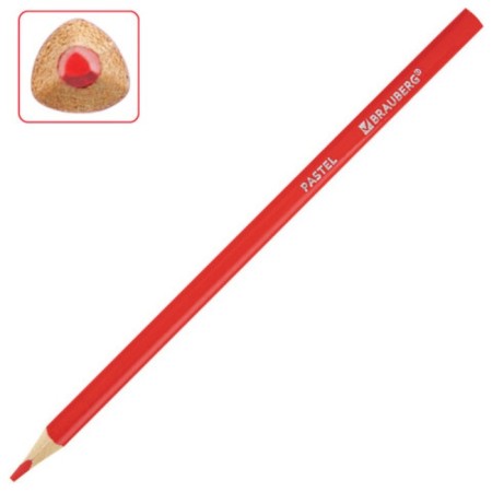 Colored pencils Brauberg Pastel, 24 pastel colors, three -sided, 3 mm neckline, 181851-2