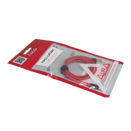 Aura TPC-UC4R Type-C char in the polyester shell, red, 1.2 meters-1