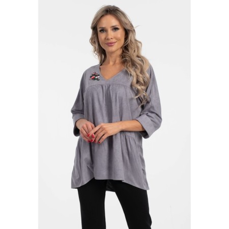 Female blouse, size 46, gray color-1