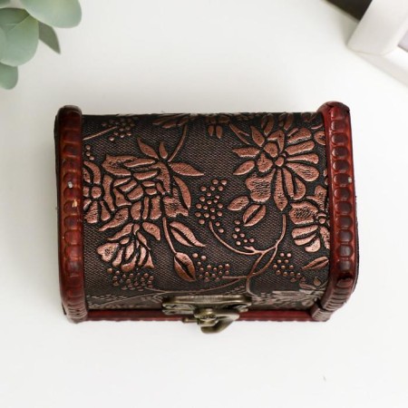 Casket wood chest "Flower" 6x8.8x5.5 cm-3