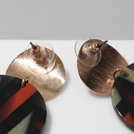Acryl Earrings "Circle", colored in gold-2