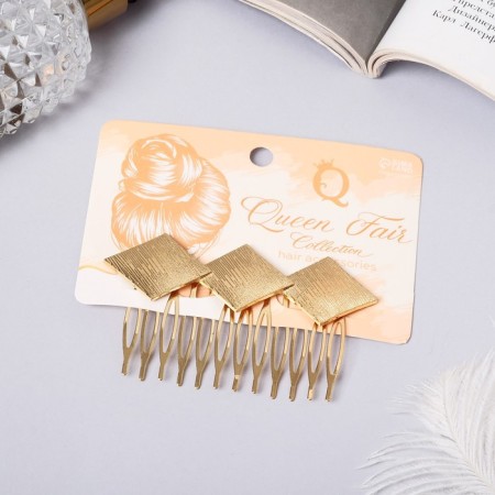 Liberty hair crest "Rombing geometry, 7.5x5 cm, gold-2