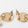 Earrings with rhinestones "Flash" circle, white color in gold