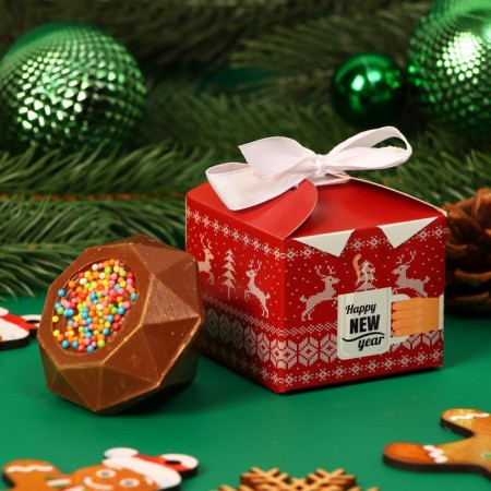 New Year. Figure chocolate "Bogochka with Marshmallow" Happy New Year ", milk chocolate, 38 g ± 5 %