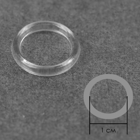 Step ring, plastic, 10 mm, 100 pcs, transparent color-1