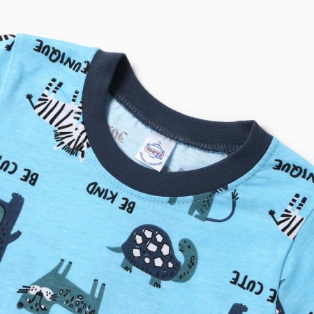 Pajamas for boys, blue color, height 110 cm-2