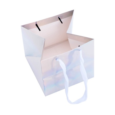 A packet for a cake with a square bottom, holographic, 15 x 15 x 15 cm-2