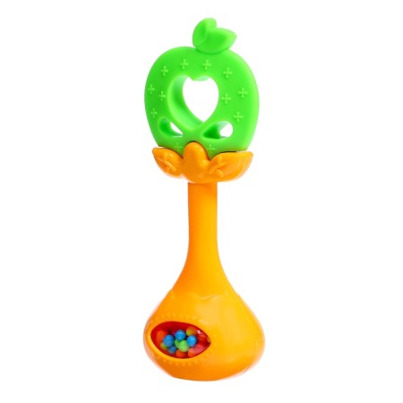 A set of rattles with a teether's teeth “Fruitics. Apple ", 4 pcs-4
