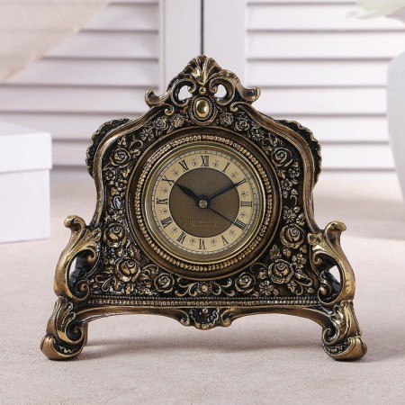 Table hours "Fireplace", 21 x 19 x 6.5 cm, D-7 cm, gold