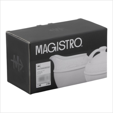 Serving set Magistro Crotone, 2 items: milkman 300 ml, sugar tower 300 ml, white color-4