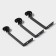 Cornice telescopic single forged, metal, 160-300 cm, black color