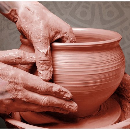 Natural clay for modeling red 1 kg, (soaked), "Treasure Island"-8