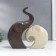 Souvenir ceramics "Two elephants" matte set 2 pcs 12x12 22x13 cm mix