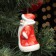 Fir -tree porcelain toy "Santa Claus", red fur coat, 8.5 cm