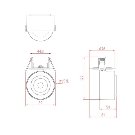 Technical C063CL-L12W4K, LED, 13 W, 89x8127 mm, 1300 lm, 4000K, white lamp-2