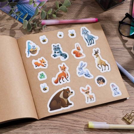 Paper stickers "Forest residents", 14 × 21 cm-3