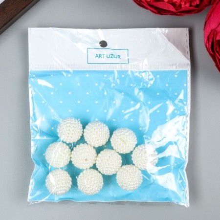 Beads for creativity plastic "Barashka pearl ball" set 10 pcs 1.9x1.9x1.9 cm-2