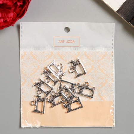 Decor for creativity Metal "Sewing machine" silver 1.5x1.9 cm-3