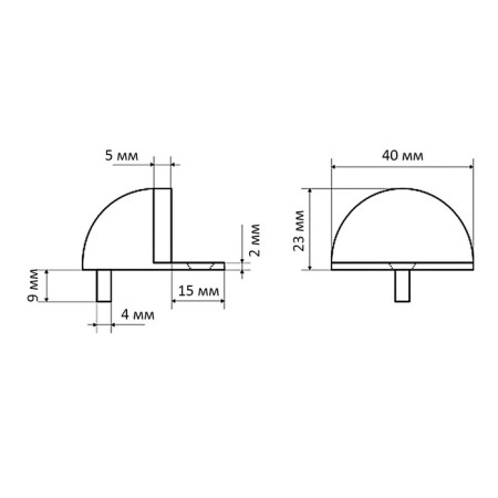 The door limiter "Standard" 8185 GP, round, color gold-1