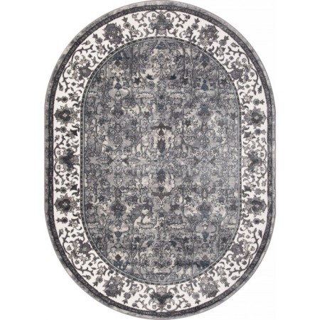 Oval carpet Merinos Atlantis, size 200x290 cm, Cream-Gray color