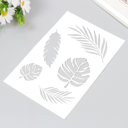Plastic stencil "leaflets" 24x16 cm-1