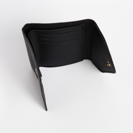 Women's wallet on the button, black color-3