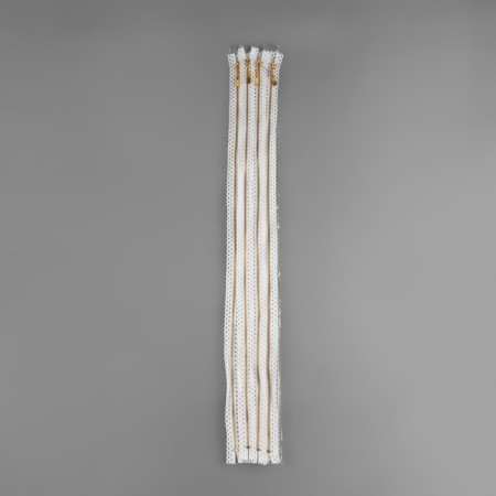 Metal zipper, No. 3, non -proceeding, automatic lock, 60 cm, white/gold color-3