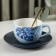 Tea couple ceramic with a spoon "Ariel", 2 items: a cup 250 ml, a saucer