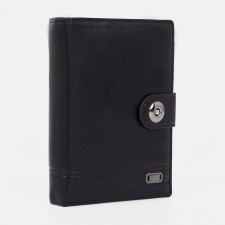 Male purse on Magnet, 3 in 1, department for auto documents and passports, black color