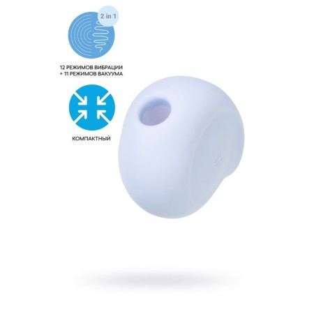 Vacuum-wave contactless stimulator of the Satiffyer Sugar Rush clitoris, silicone, blue color