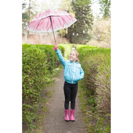 Herbera umbrella, semi-automatic, with whistle, r = 41cm, pink color-6