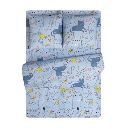 Bed linen 2 joint venture amore mio, size 180x210 cm, 175x215 cm, 70x70 cm - 2 pcs, blue color-5