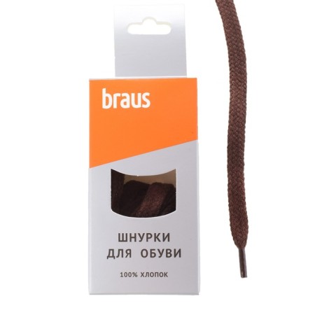 Braus laces, flat, brown, 100 cm