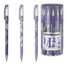 Ballic handle Erichkrause Lavender Stick, rubber emphasis, node 0.7 mm, blue ink, letter line 2000 meters, mix