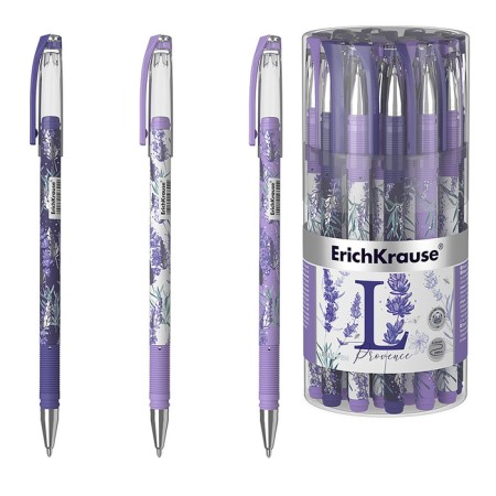 Ballic handle Erichkrause Lavender Stick, rubber emphasis, node 0.7 mm, blue ink, letter line 2000 meters, mix